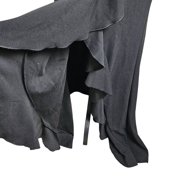 Elegant XXL Womens Black Formal Mermaid Sleeveless Halter Maxi Dress Ruffle - Picture 10 of 12